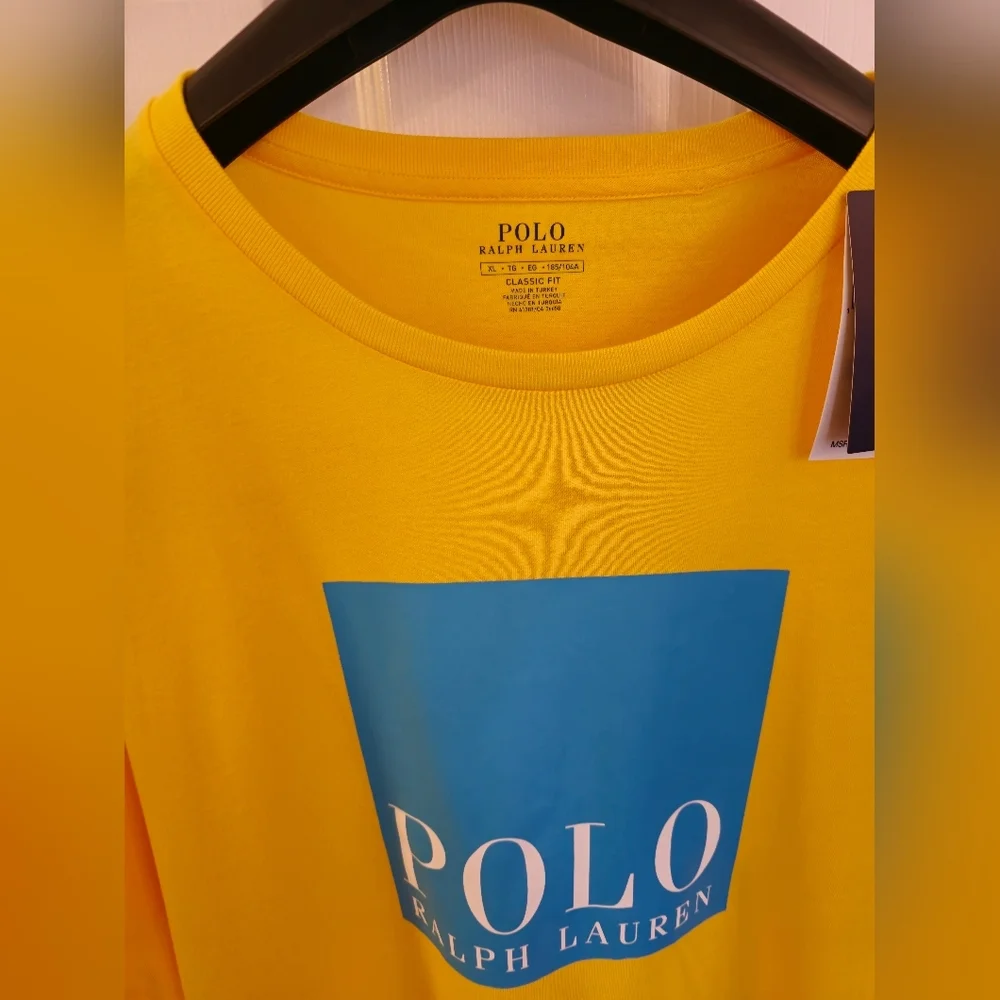 NWT Polo Ralph Lauren Men's Graphic  Classic Fit  Tshirt Yellow Size XL - Picture 5 of 13